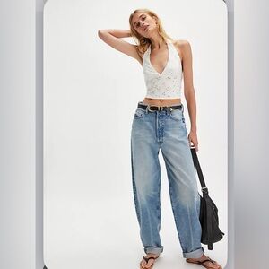 MOTHER Barrel High Rise Jeans Fangirl Button Skimp Blinded by the light NWT 29